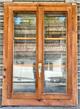 Altes Fenster Holz mit Sprossen, Einfachverglasung