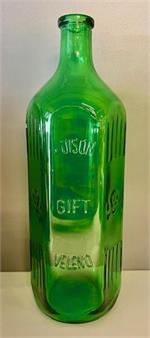 Antike Gift Glasflasche in Grün 100 cl.