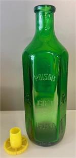 Antike Gift Glasflasche in Grün 50 cl mit Deckel