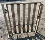 Occasion Gittertor Chromstahl mit 2 x Vierkantrohr